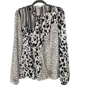 CAbi Style 590 Womens Polyester Skin Print Wrap Top Size Large